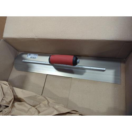 MARSHALLTOWN QLT Concrete Finishing Trowel, 14 x 4 Inch Carbon Steel Blade, Soft Grip Handle, FT144