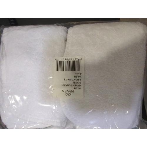 Haven Turkish Cotton 6pc Washcloth in Bright White