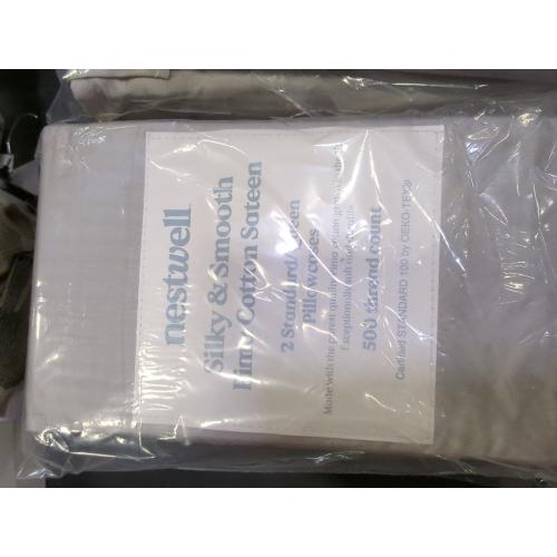 Nestwell Pima Cotton Sateen 500-Thread-Count 2 Standard/Queen Pillowcase Set in Dove