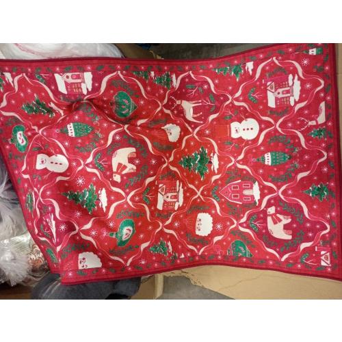 Christmas Area Rug  for Living Room, Washable Rug for Bedroom, Christmas Home Decor, Holiday Print Carpet, Low Pile Non Slip Mat with Rubber Backing, Red Christmas Tale Pattern