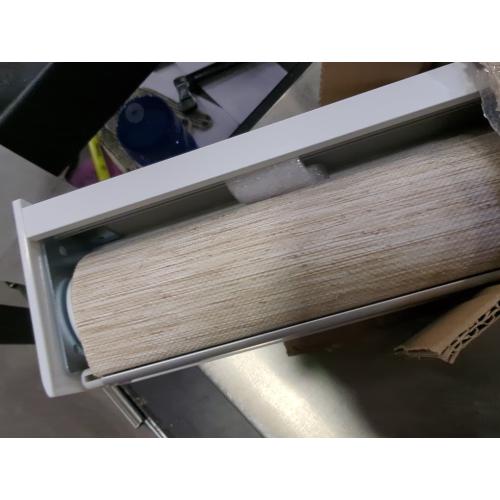 Persilux Free-Stop Cordless 100% Blackout Roller Window Shades for Home, Natural Woven Fabric UV Protection Privacy Roller Shades for Windows Blinds for Sliding Glass Doors, Bedroom, Cream 34W x 64H