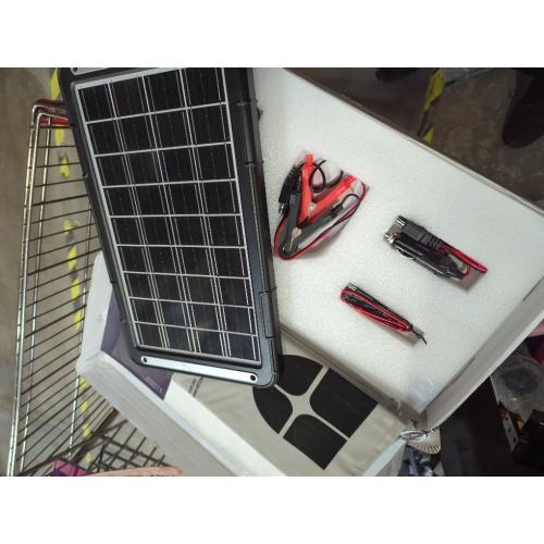 POWOXI 12V Solar Car Battery Charger: 15W Solar Panel Kit Battery Trickle Charger Maintainer with Smart PWM Controller for Car - RV Boat Marine Motorcycle - for Trailer Truck Snowmobile Tractor