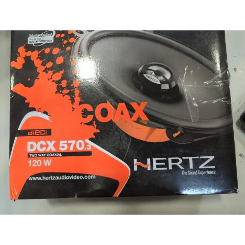 Black HERTZ Dieci Series DCX-5703 5x7 Two-Way Coaxial Speakers - Pair