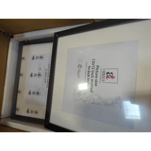Art Street Synthetic Document Large Size Wall Photo Frame, Set Of 4 Big Frames For Wall Artwork, Certificates, Picture & Photographs Home Decor (12x12 Inch, Matted To: 8x8 Inch, Black)
