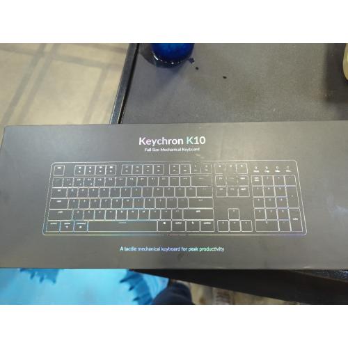 Black Keychron K10 Full Size Layout Bluetooth Wireless/USB Wired Mechanical Gaming Keyboard for Mac with Keychron Super Banana Switch/RGB Backlight 104 Keys Computer Keyboard for Windows Laptop(Version 2)