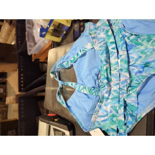 Size 16 Splendid womens Graffiti Heart Knot Front Bralette & Tie Side Retro Pant SetBikini Set