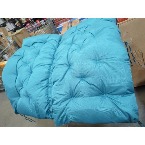 Cushioned Porch Swings, Outdoor Swing Cushions, Waterproof Swing Cushions 3 Seater Replacement with Backrest for Porch, Patio, Backyard, Garden and Lawn(Peacock Blue,48 * 40 * 4in)