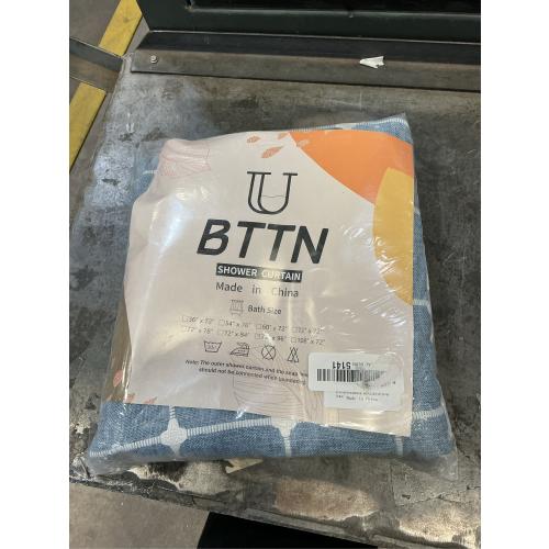 BTTN Extra Long Shower Curtain - 72x96 Inch Long Boho Chic Linen Fabric Heavy Duty Shower Curtain Set with Hooks, Tall Bohemian Farmhouse Shabby Chic Tassel Cloth Shower Curtains for Bathroom - Blue