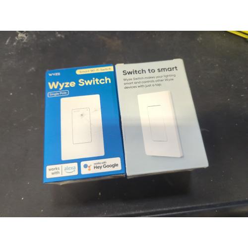 Set of 2 WYZE Smart 15 Amp Programmable Touch and Push Button Light Switch, White