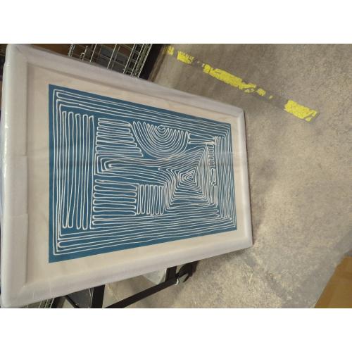 NANKAI Art Hand-Painted Blue Textured Abstract Oil Painting Modern and Minimalist Decorative Art Piece Suitable for Wall Decoration in a Family Office or Corridor 36x24 inches