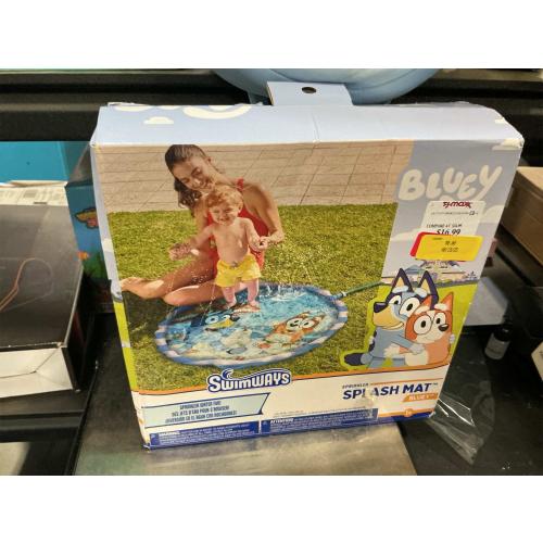 SwimWays Bluey Splash Mat, Kids Splash Pad, Outdoor Toys, Bluey Party Supplies and Water Toys for Kids Ages 1 & Up