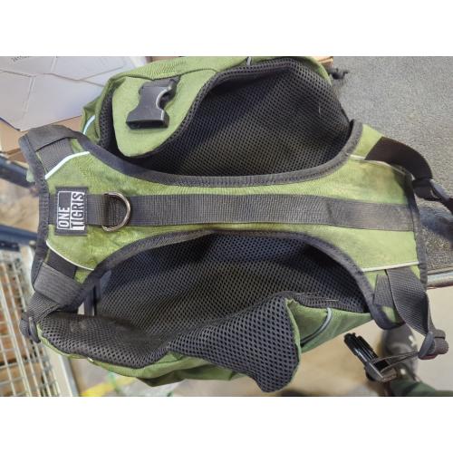 OneTigris Y-Shaped Dog Backpack with Handle, Pockets & No Pull D-Rings, Lightweight Hiking Gear for Dogs Hunting Camping Travel (Large, Green)