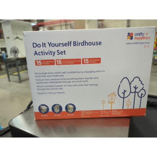 Birdhouse Kit - 15 Unfinished Wood Bird Houses for Children to Paint - Wood Craft Project Kits for Kids - Wooden Arts & Craft for Girls & Boys
