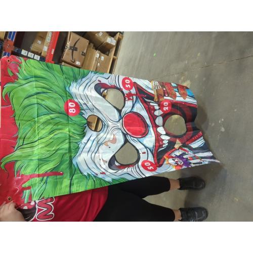 Halloween Carnival Party Games, Clown Toss Games Banner with 4 Bean Bags Set for Indoor Outdoor Toss Across Game for Boys Girls Birthday Party Supplies Decoration Hanging Banner Throwing Game