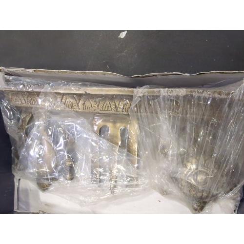 Size 8.75 eSplanade Brass Shankh Chakra Namah Showpiece | Shankha Chakra Tilak | Shankha Gada Padma | Padmanabha Swami | Vishnu | Home Decor - Length: 8.75 Inches