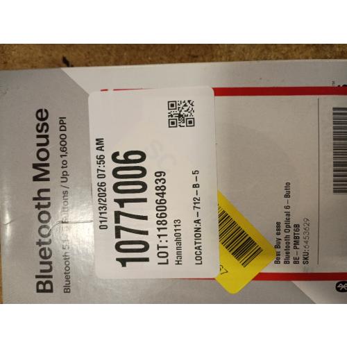 Best Buy Essentials™ - Lightweight Bluetooth Optical Standard Ambidextrous Mouse with 6-Button - Black