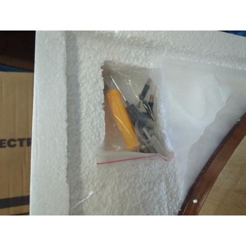 Wood Coffee Table, Mid Century Modern Triangle Coffee Table for Living Room, Rustic Solid Wood Legs and Tabletop, Farmhouse Walnut Accent Center Table for Small Spaces