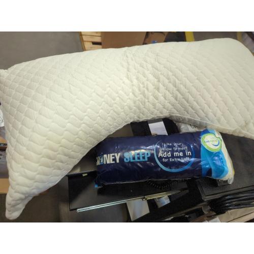 Sidney Sleep Bed Pillow for Side and Back Sleepers - Adjustable Filling - Memory Foam Pillow for Neck and Shoulder Pain - Customizable Loft - King Size - Additional Foam Bag Included (White)