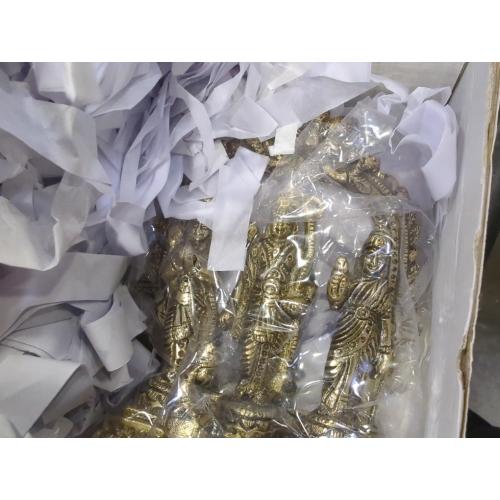 Size  5.5 Brass Ram Darbar (Rama, Sita, Laxman, Hanuman) Murti Idol Statue Sculpture