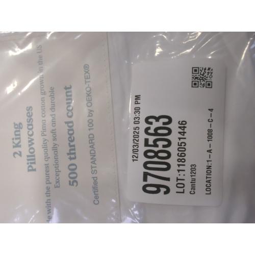 Nestwell Pima Cotton Sateen 500-Thread-Count King Pillowcase Set in Bright White