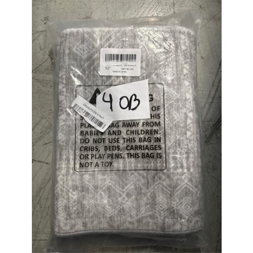 Washable Area Rug 2x3: Moroccan Entryway Rug Geometric Farmhouse Boho Throw Rug Non Slip Low Pile Soft Indoor Doormat for Entrance Bedroom Kitchen Hallway (Grey,2x3)