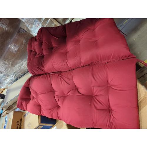 Porch Swing Cushions, Waterproof Outdoor Swing Cushions for Patio Furniture with Backresk, 2-3 Seater Thickened Patio Swing Replacement Cushion 60×40 (Wine Red)