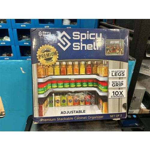 Spicy Shelf 3.0 - Expandable 2 Tiered Spice Rack Organizer for Cabinet & Pantry - Kitchen Seasoning Organizer - Cabinet Spice Racks for Inside Cabinets (Spicy Shelf Premium) - Home Organization