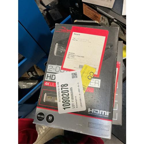 Rocketfish 2-Output HDMI Splitter with 4K at 60Hz and HDR Pass-Through
