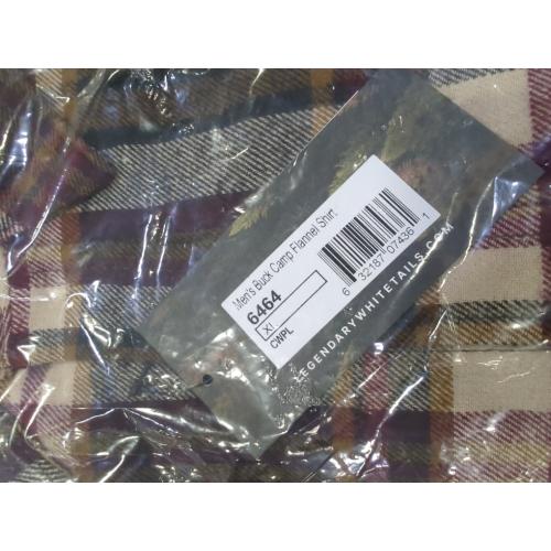 Cedarwood Plaid Legendary Whitetails Men's Buck Camp Flannel Shirt Long Sleeve Button Down 100% Cotton