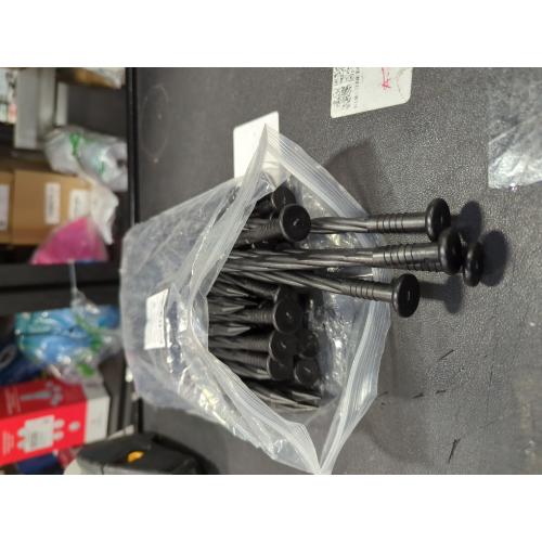 50 Pack of Black 8-inch Plastic Landscape Edging Spikes are Perfect for anchoring Weed barriers, Paver Edging, Artificial Turf, Grass Pathways, and More.