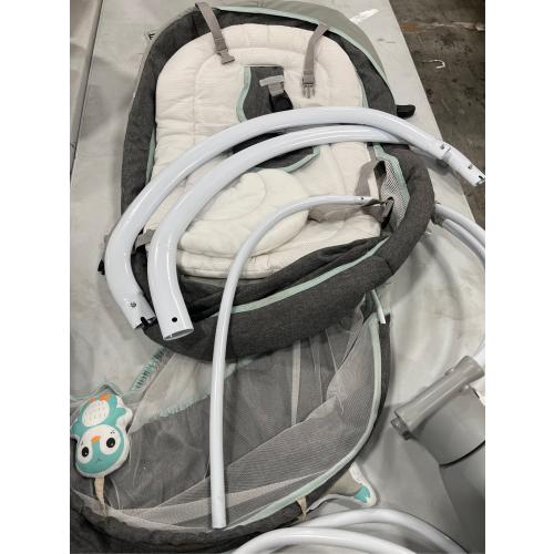 Electric Baby Swing for Infants to Toddler, Portable Swing Baby Rocker with 5 Point Harness, 5 Sway Speed, Bluetooth,12 Preset Lullabies with Remote Control, Infant Swing for Baby Boys & Girls, Grey