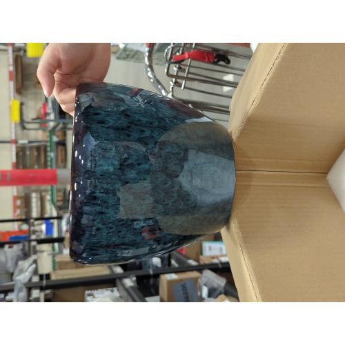 10 Inch Ceramic Planter Pot Round Plant Pot for Indoor Plants Outdoor Large Flower Pot with Drainage Hole and Saucer Blue