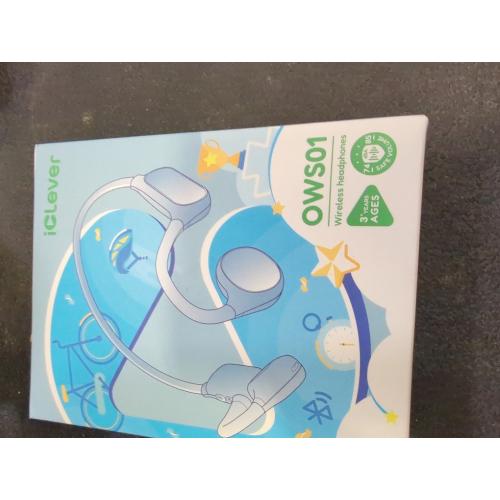 iClever Kids Headphones, Bluetooth 5.4 Air Conduction Open Ear Headphones, Safe Volume 74&85 dBA, Clear Audio, 360° Bending, Ultra-Light Comfortable Kids Wireless Headphones for iPad/Travel/Sports