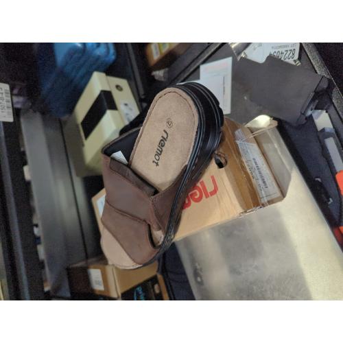 Size/8 riemot Men's Leather Sandals Outdoor Walking Cushioning Arch Support Sandals Casual Lightweight Non-slip Summer Slides Shoes US 9-14