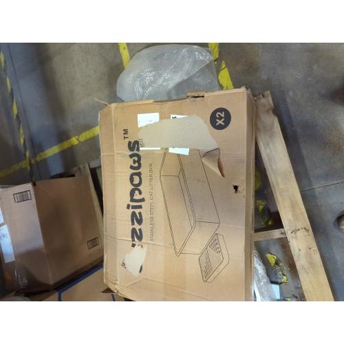 2 Pack 23.6 x 15.7 x 6 Deep & Extra Large Stainless Steel Cat Litter Boxes, High Sides Metal Cat Litter Box for Multi-Cats Big Cats XL Metal Litter Pan Tray, Non-Sticky, Easy Cleaning