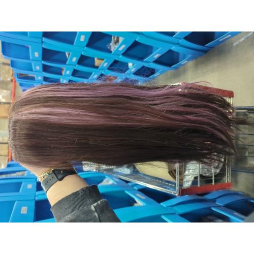 Synthetic Lace Front Wig 13X4X1 Inch Lace Front Wig 24 Inch Cheap Straight Lace Front Wigs Synthetic Wigs For Black Women Pre-Plucked Cheap Wigs Dark Brown/Pink