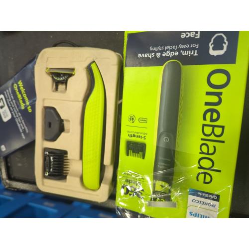 Norelco Philips OneBlade 360 Hybrid Face, Electric Beard Trimmer and Shaver, with 360 Blade Technology, 1x 360 Blade for Face, 5in1 Adjustable Comb, Model QP2724/90