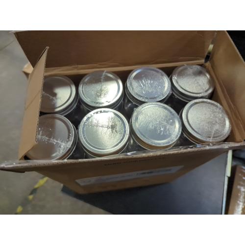 novelinks 8 oz Clear Plastic Jars with Airtight Lids, 32 Pack Plastic Mason Jars with Lids 8oz, Refillable Storage Slime Containers & Small Spice Jar for Kitchen Organization (32 Pack,Silver)