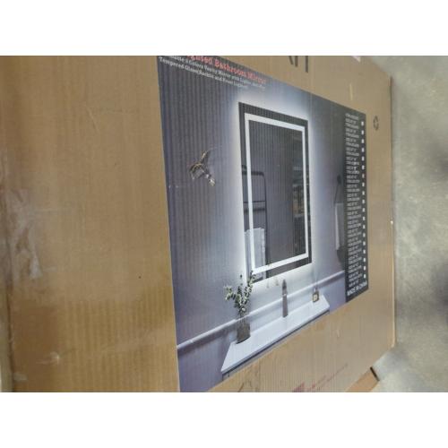 28x36 Inch LED Bathroom Mirror with Lights Front and Backlit Lighted Vanity Mirror for Bathroom Wall with 3 Colors Dimmable Anti-Fog Memory Shatter-Proof IP54 Waterproof Horizontal/Vertical