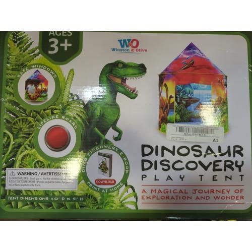 W&O Dinosaur Discovery Play Tent with Roar Button - Extraordinary Pop Up Tent for Boys & Girls - Perfect for Indoor & Outdoor Adventures