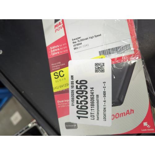 Energizer - MAX 15,000mAh Ultra-Slim High Speed Universal Portable Charger for Apple, Android, Google, Samsung & USB Enabled Devices - Black