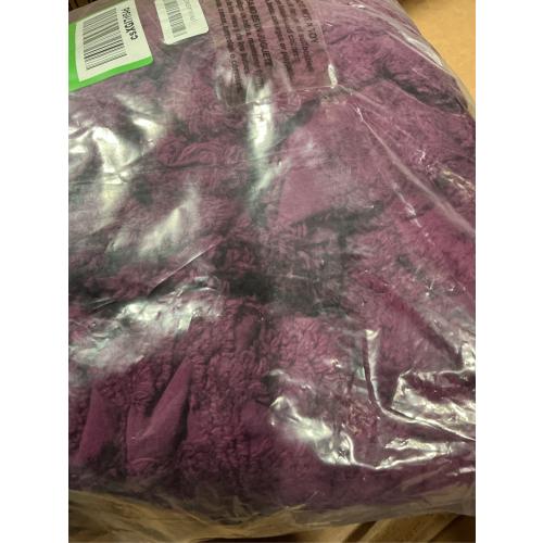 Rio Collection in Floral Design Plum Full/Double 100% Cotton Tufted Chenille Bedspread
