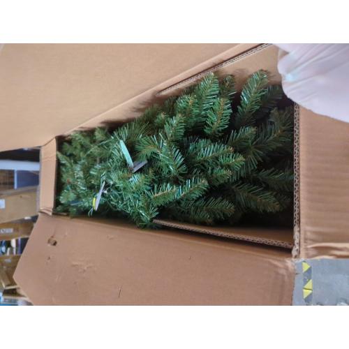 National Tree Company 6.5 ft Pre-Lit Dunhill Fir Artificial Christmas Tree, 600 LED Lights, 1,838 Tips, PowerConnect, Foot Pedal, 10 Light Functions, Includes Stand, Green