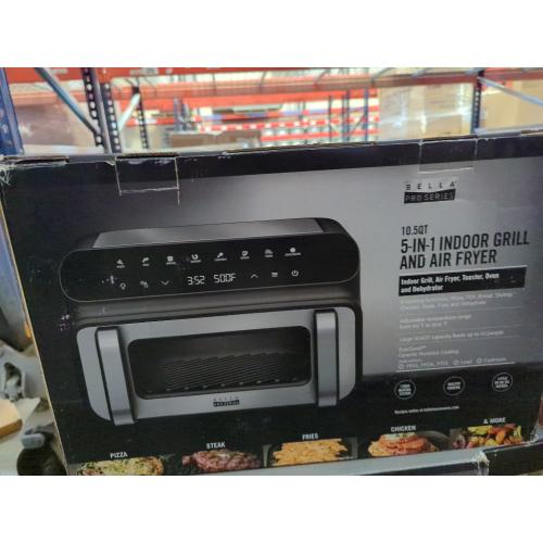 Black & Silver Stainless Steel 5-in-1 Touchscreen Indoor Grill & Air Fryer by bella PRO