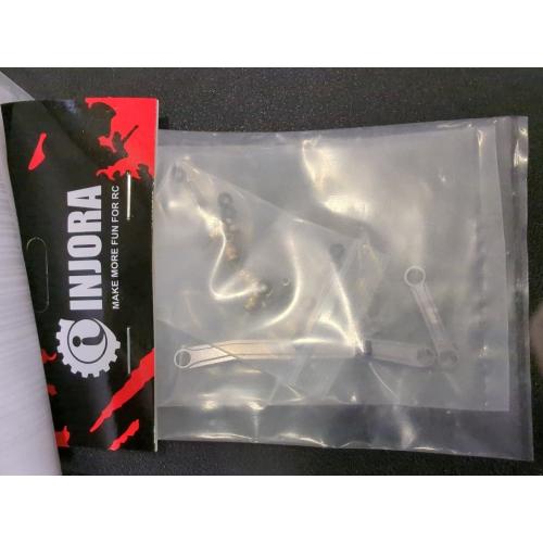 INJORA Steering Rod Tie Links for SCX24 Gladiator Bronco C10 JLU Deadbolt B17 1/24 RC Crawler, Aluminum（Grey）