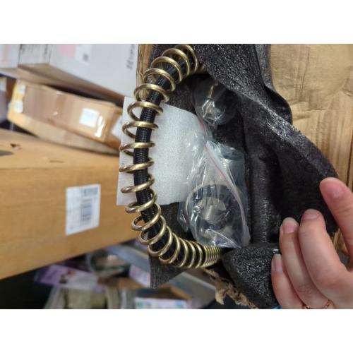 KZH Kitchen Faucet with Pull Down Sprayer Commercial Single Handle Stainless Steel Two Spout Kitchen Sink Faucet with LED Light, Deck Plate, Brushed Gold