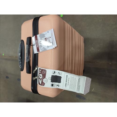 LONG VACATION 6 Piece Luggage Set Carry on Suitcase with ABS PC hardshell, Spinner Wheels & YKK Zipper TSA Lock (PINK, 6 piece set)