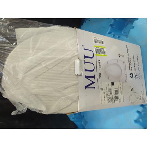 White MUU Toilet seat, Slow Close, White heavy duty Toilet Seat with Non-slip Seat Bumpers Easy to Install & Clean PP Material Replacement Toilet Seat Fits All Toilet Brands Elongated Toilets(MU220-PP)