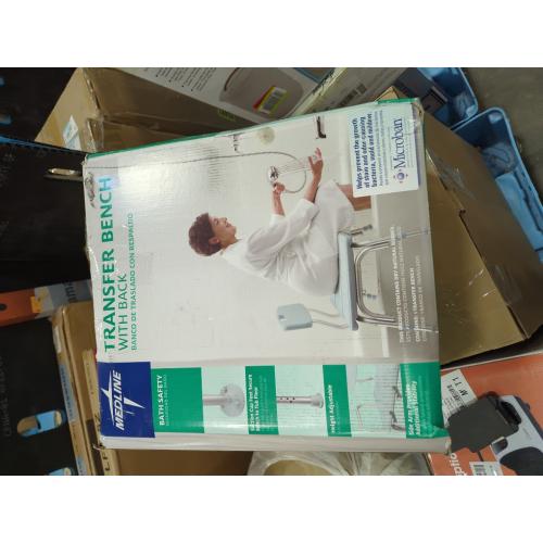 Medline Bath Safety Transfer Bench with Microban