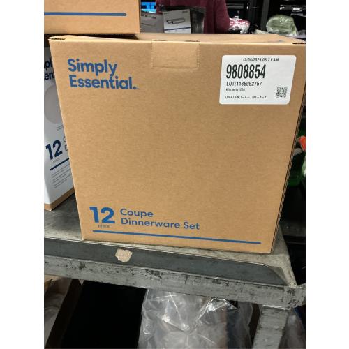 Simply Essential Coupe 12-Piece Dinnerware Set in White